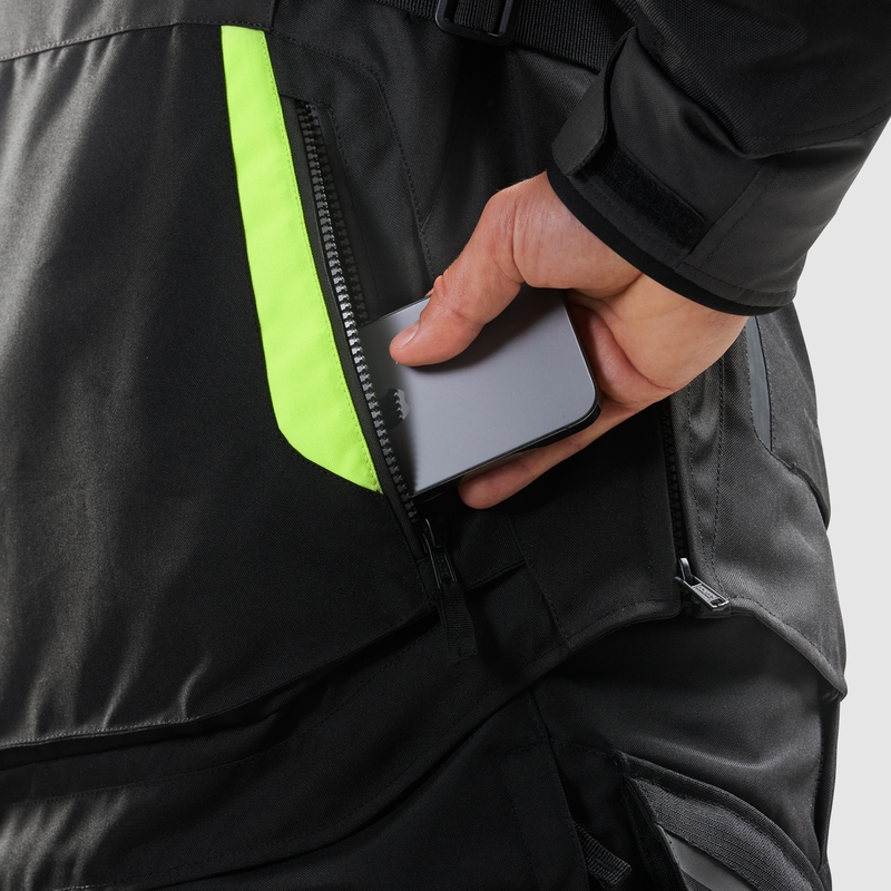 Rebelhorn Hiker IV motoros kabát fekete-antracit-fluo sárga
