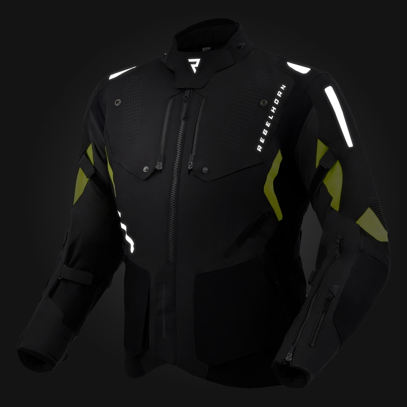 Rebelhorn Hiker IV motoros kabát fekete-antracit-fluo sárga