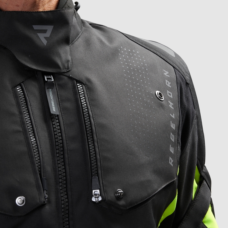 Rebelhorn Hiker IV motoros kabát fekete-antracit-fluo sárga