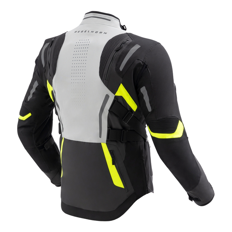 Rebelhorn Hiker IV motoros kabát fekete-szürke-fluo sárga
