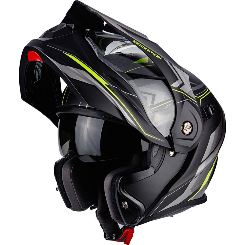 Összecsukható enduro sisak Scorpion ADX-1 Anima fekete matt-fluo sárga eladó kiárusítás