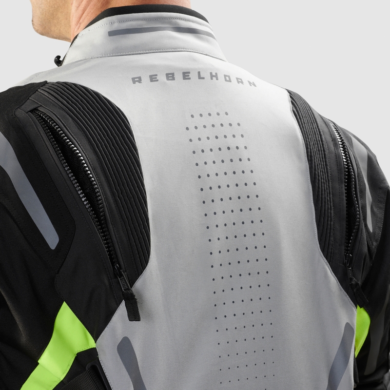 Rebelhorn Hiker IV motoros kabát fekete-szürke-fluo sárga