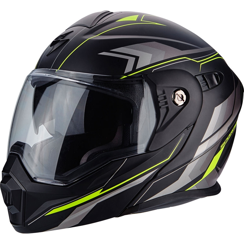 Összecsukható enduro sisak Scorpion ADX-1 Anima fekete matt-fluo sárga eladó kiárusítás