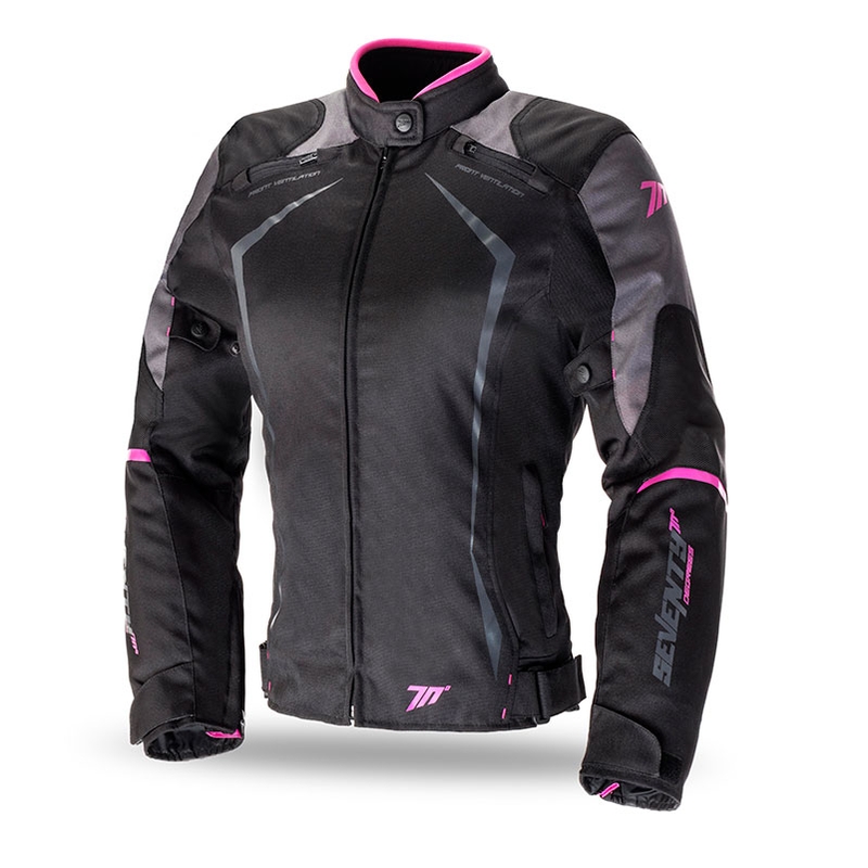 SEVENTY DEGREES SD-JR49 női motoros kabát fekete-rózsaszín
