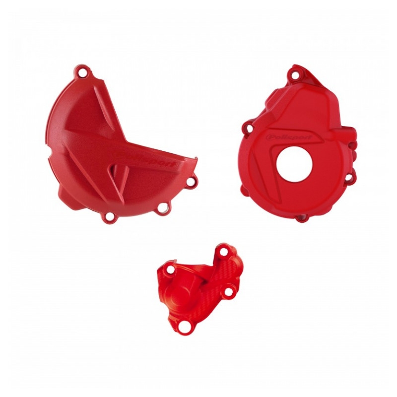Clutch and ignition cover protector kit POLISPORT piros