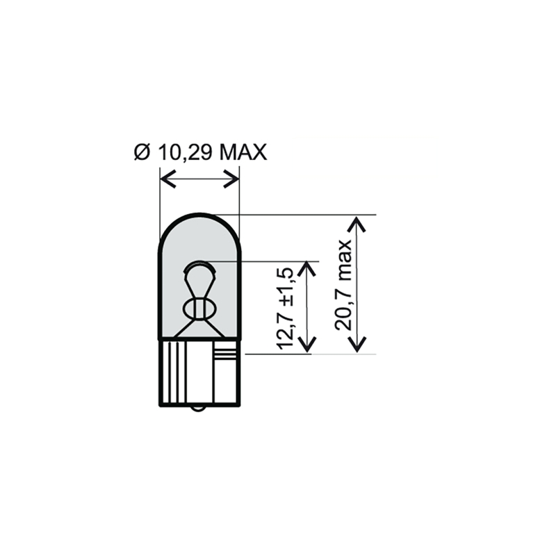 Lamp RMS 12V 3W T10 fehér
