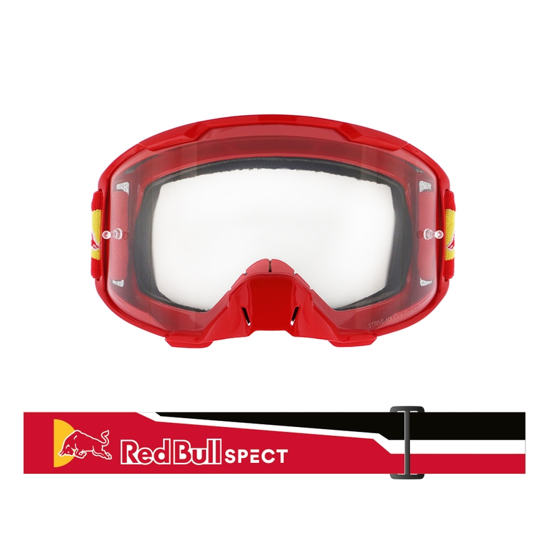 Red Bull Spect STRIVE S motokrossz szemüveg piros (átlátszó plexi)