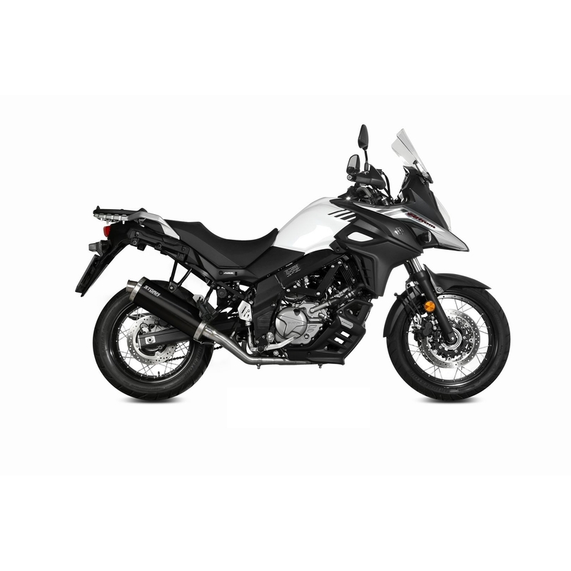 Kipufogóvég STORM OVAL Acélos fekete részére SUZUKI DL 650 V-STROM 2017-2024