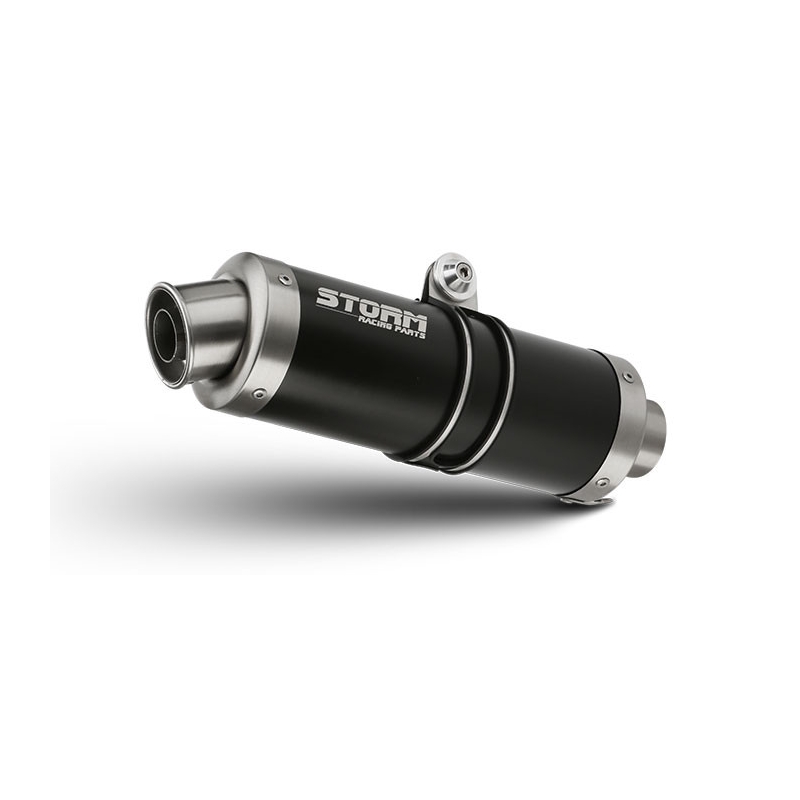 Teljes kipufogó rendszer 2x1 STORM GP Acélos fekete részére YAMAHA MT-07 700 2014-2024