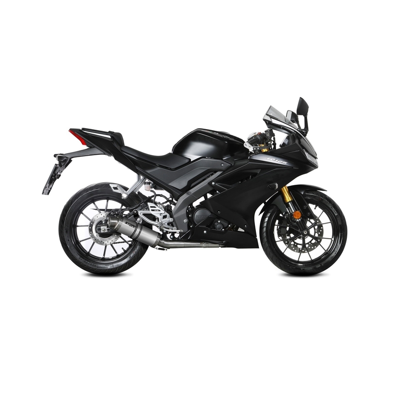 Teljes kipufogó rendszer 1x1 STORM GP rozsdamentes részére YAMAHA YZF-R 125 2019-2024, YAMAHA MT 125 2020-2024