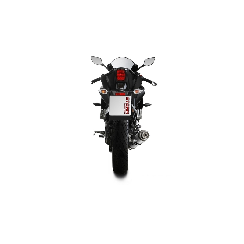 Teljes kipufogó rendszer 1x1 STORM GP rozsdamentes részére YAMAHA YZF-R 125 2019-2024, YAMAHA MT 125 2020-2024