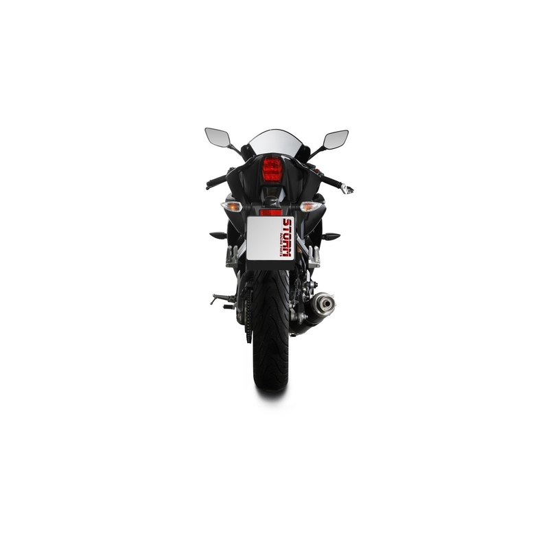 Teljes kipufogó rendszer 1x1 STORM GP fekete részére YAMAHA YZF-R 125 2019-2024, YAMAHA MT 125 2020-2026