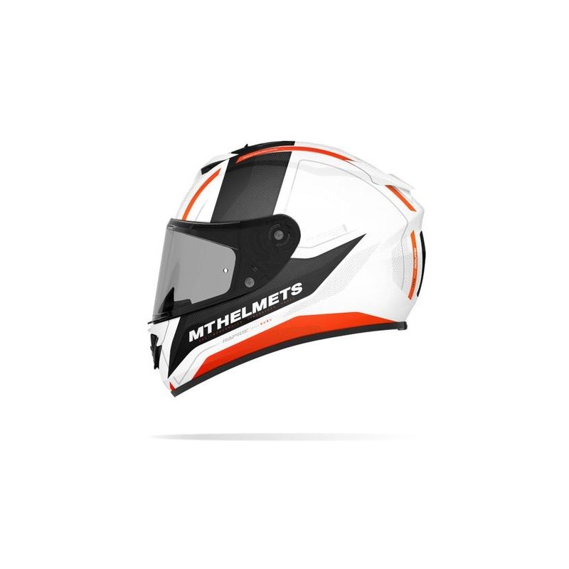 Integrált motoros sisak MT Rapide Duel fehér-fluo narancs