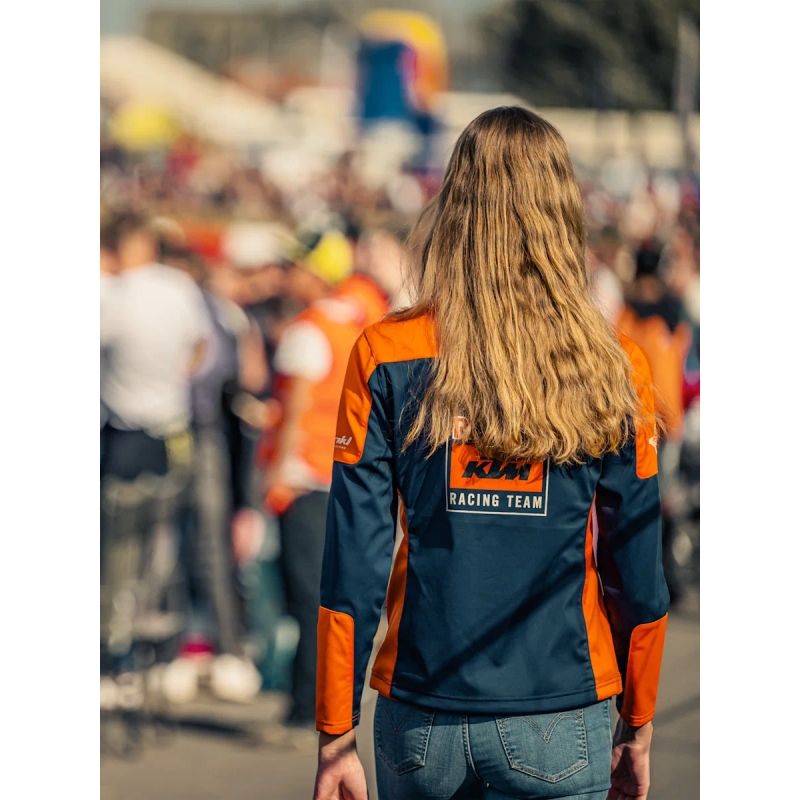 Dámská bunda KTM Replica Team softshell modro-oranžová
