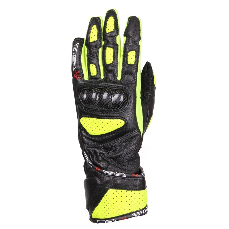 Női kesztyű RSA RX-1 fekete-fluo sárga motorkerékpárhoz kiárusítás