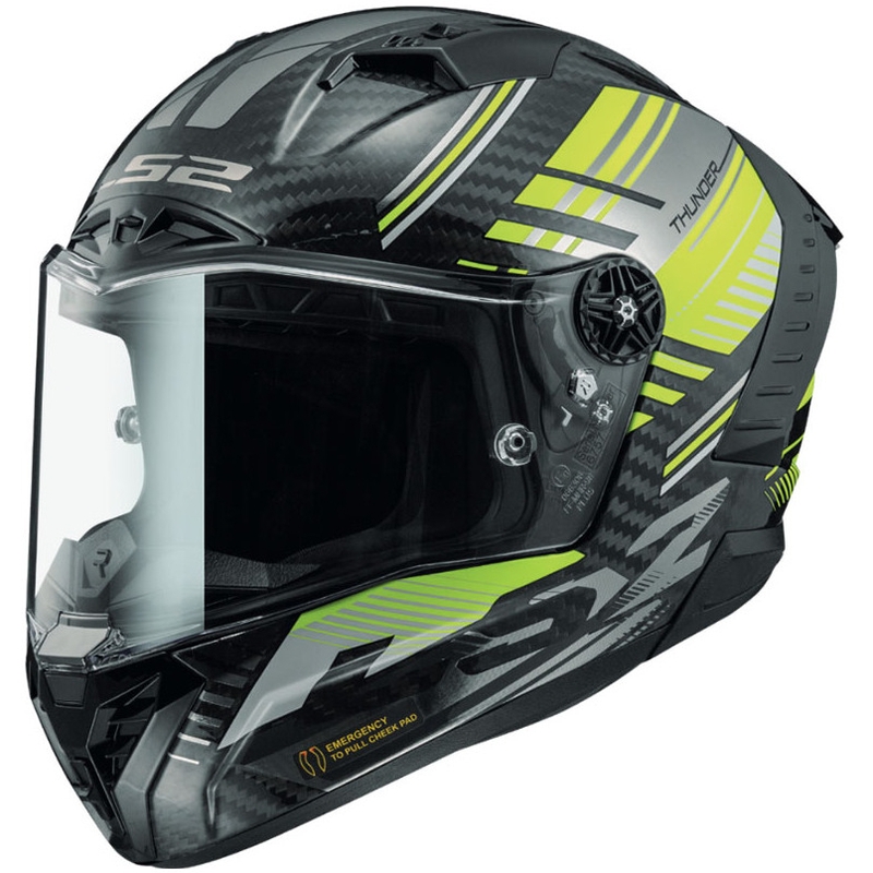 LS2 FF805 Thunder Carbon Volt integrált bukósisak fekete-fluo sárga