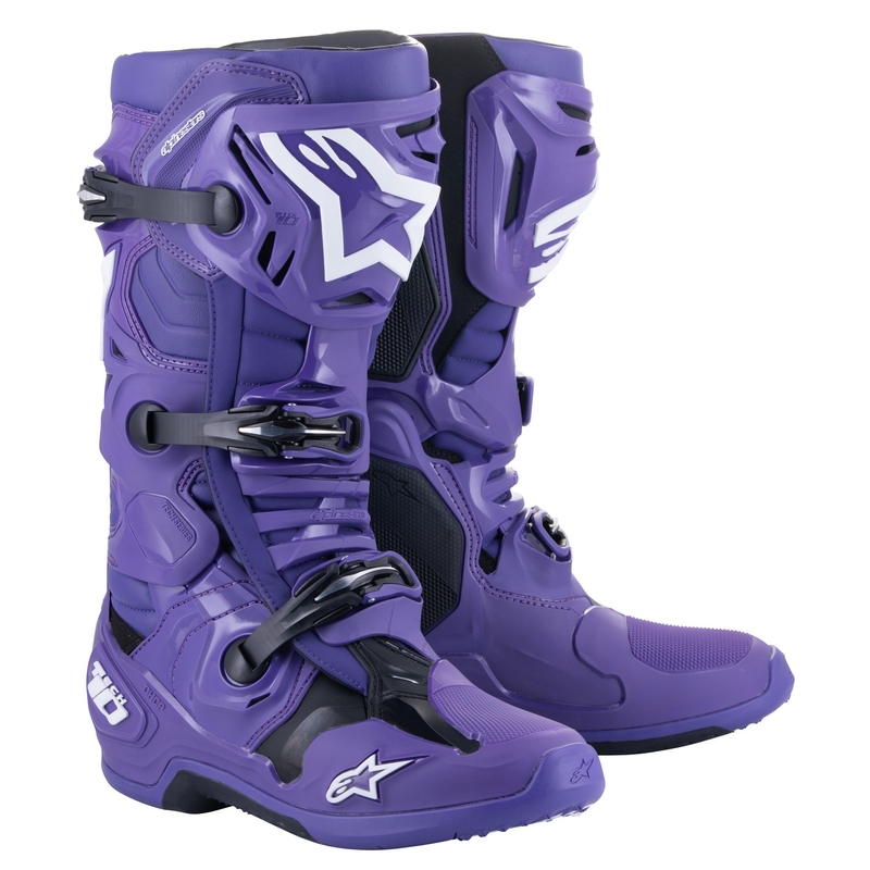 Alpinestars Tech 10 motoros csizma lila-fekete-fehér