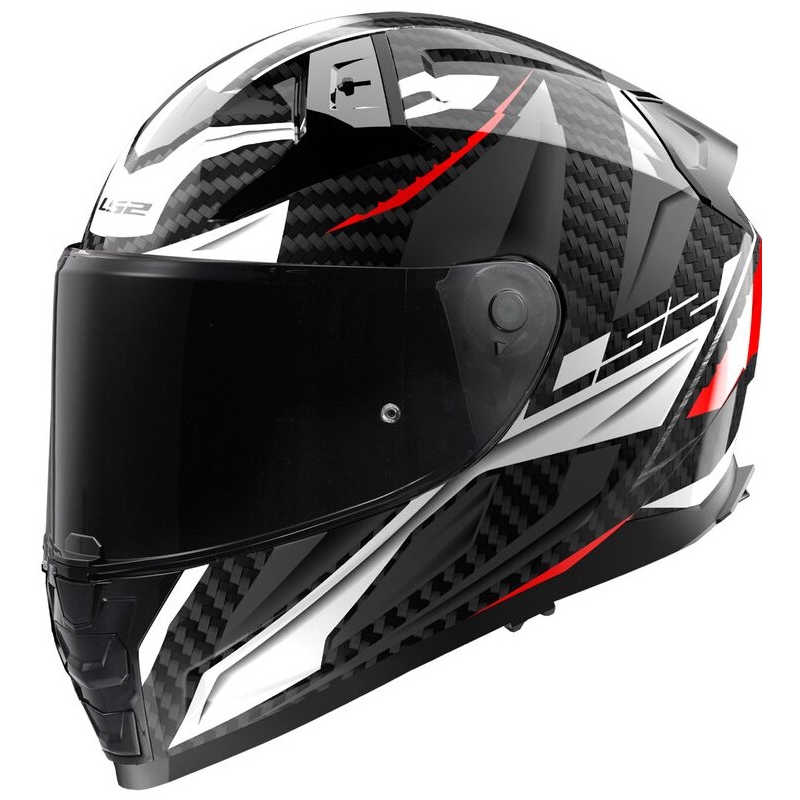 LS2 FF811 Vector II Carbon Savage integrált bukósisak fehér-piros-szürke