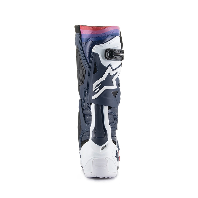 Alpinestars Tech 10 Superventilated perforált motoros csizma sötétkék-fehér-piros-lila