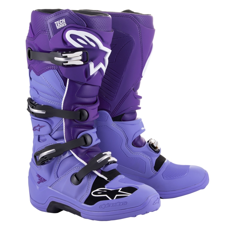 Alpinestars Tech 7 2024 motoros csizma lila-fehér-fekete
