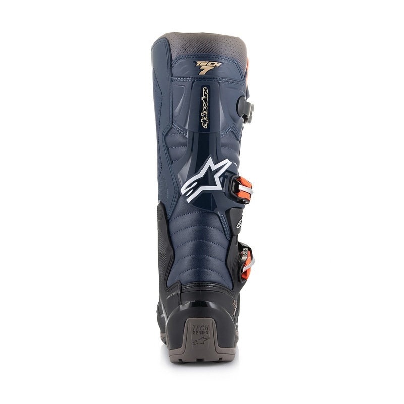 Alpinestars Tech 7 Enduro Drystar 2024 motoros csizma kék-szürke-narancssárga-fekete