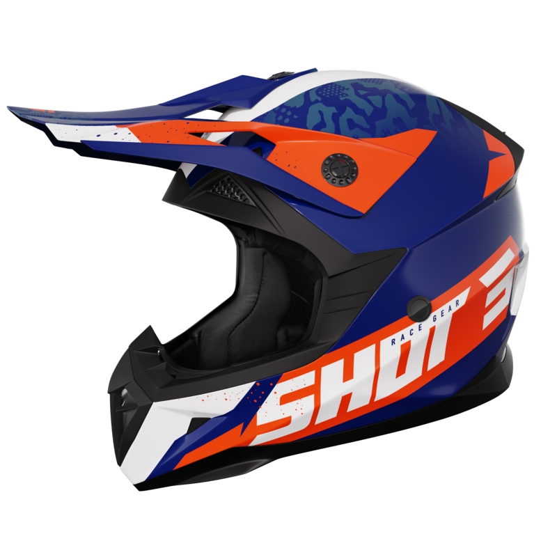Shot Pulse Airfit motokrossz bukósisak kék-fehér-narancssárga kiárusítás