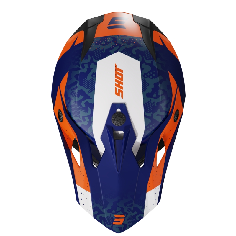 Shot Pulse Airfit motokrossz bukósisak kék-fehér-narancssárga kiárusítás