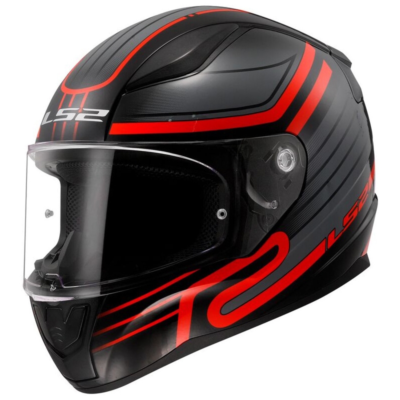 LS2 FF353 RAPID II Circuit zárt bukósisak fekete-piros fényes