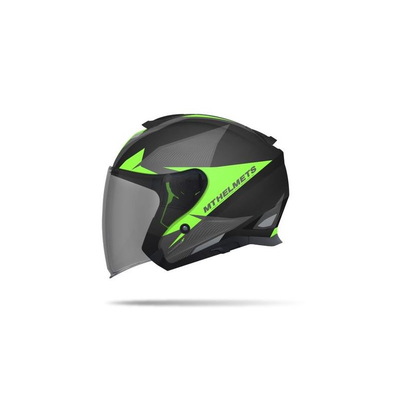Motoros sisak nyitott MT Thunder SV Jet Wing Fekete Matt-Fluo Zöld