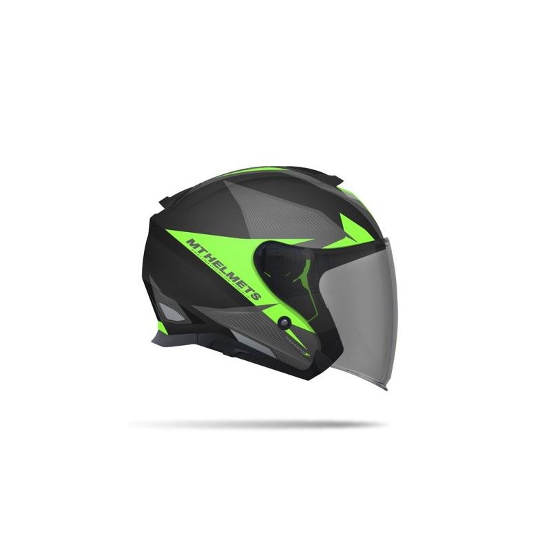 Motoros sisak nyitott MT Thunder SV Jet Wing Fekete Matt-Fluo Zöld