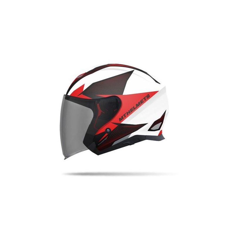 Motoros sisak nyitva MT Thunder SV Jet Wing fehér-piros