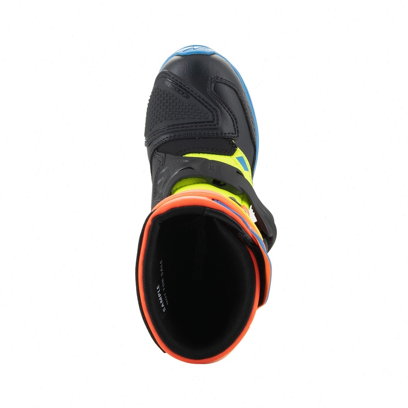 Alpinestars Tech 3S Kids gyerek motoros csizma fluo narancssárga-kék-fluo sárga-fekete