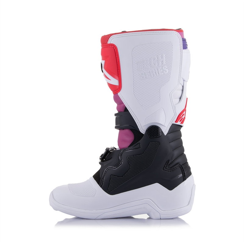 Alpinestars TECH 7 S gyerek motocrossz csizma fehér-fekete-piros-kék-lila