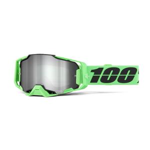 100% ARMEGA ANZA 2 motokrossz szemüveg zöld (tükrözött ezüst plexi)