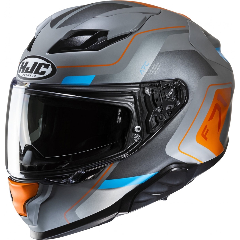 Integrált motoros sisak HJC F71 Arcan MC27SF szürke-kék-narancs