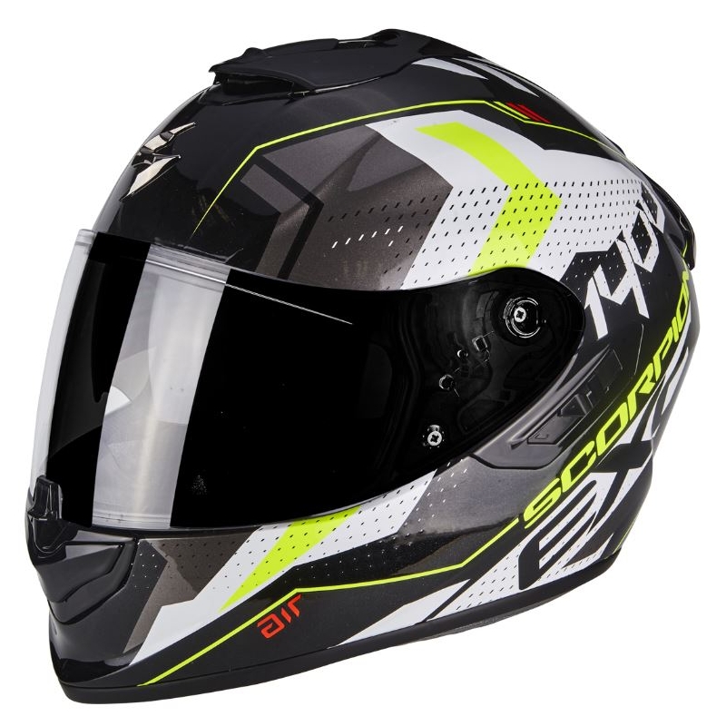 Integrált motoros sisak Scorpion Exo-1400 Air póló fekete-fluo sárga akció kiárusítás