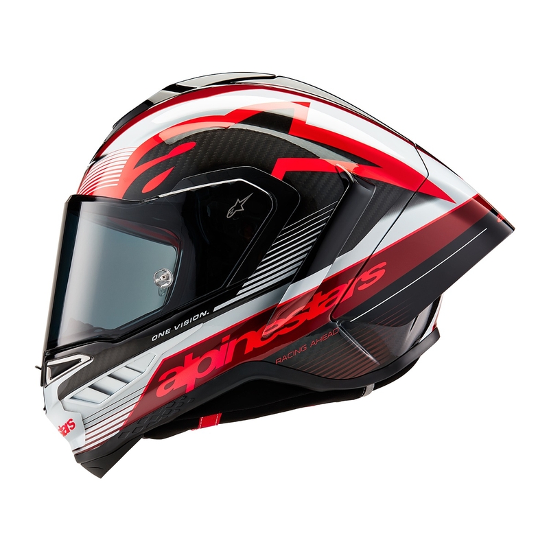 Alpinestars Supertech R-10 Team carbon zárt bukósisak piros-fehér