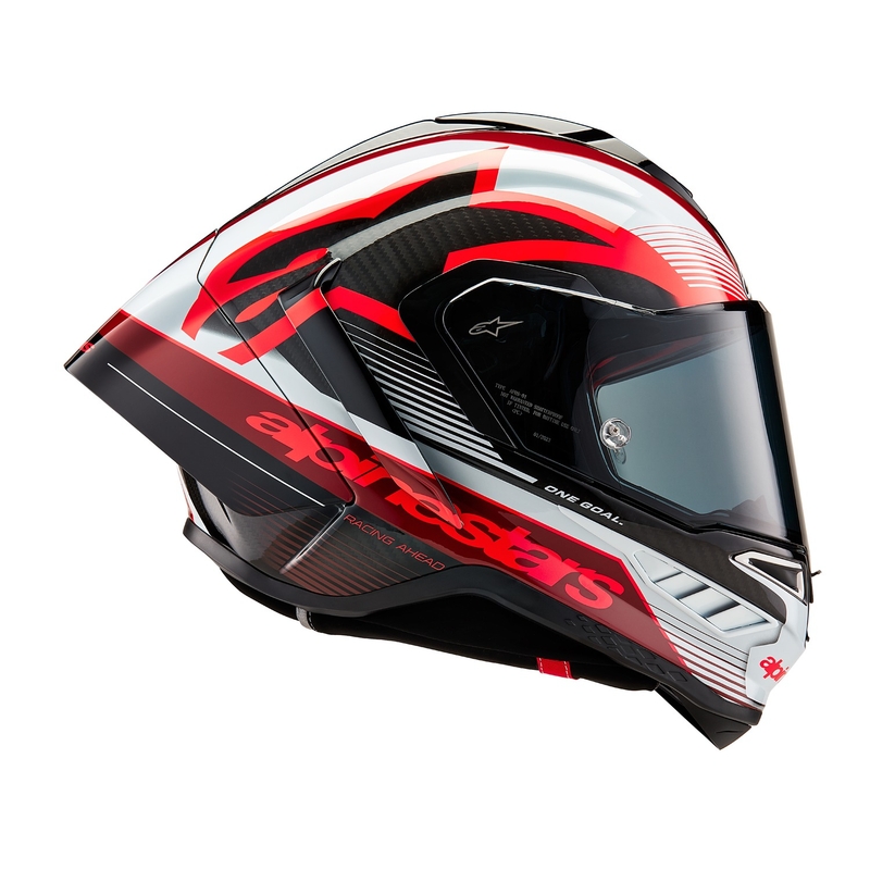 Alpinestars Supertech R-10 Team carbon zárt bukósisak piros-fehér