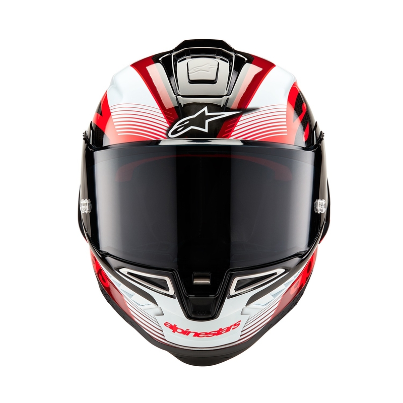 Alpinestars Supertech R-10 Team carbon zárt bukósisak piros-fehér