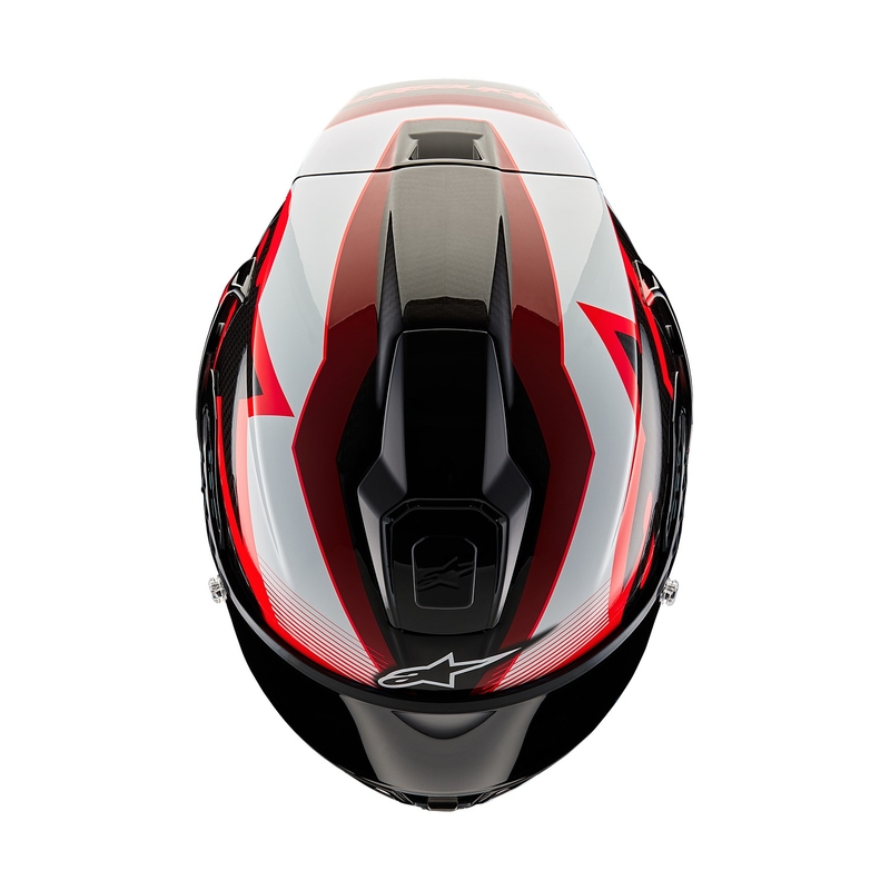 Alpinestars Supertech R-10 Team carbon zárt bukósisak piros-fehér