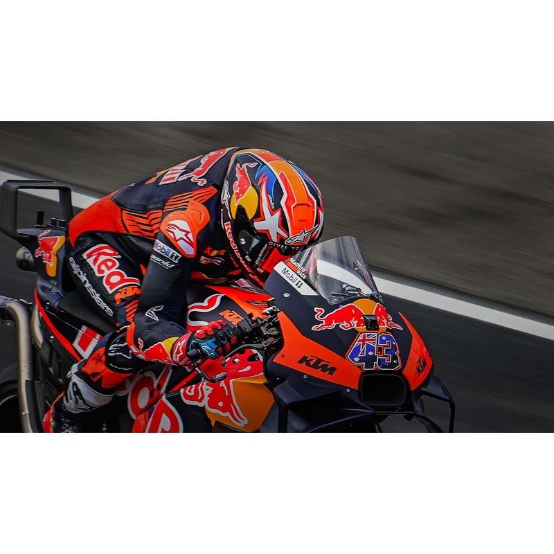 Teljes arcvédő bukósisak Alpinestars Supertech R-10 Team karbon fluo piros-kék-fehér matt