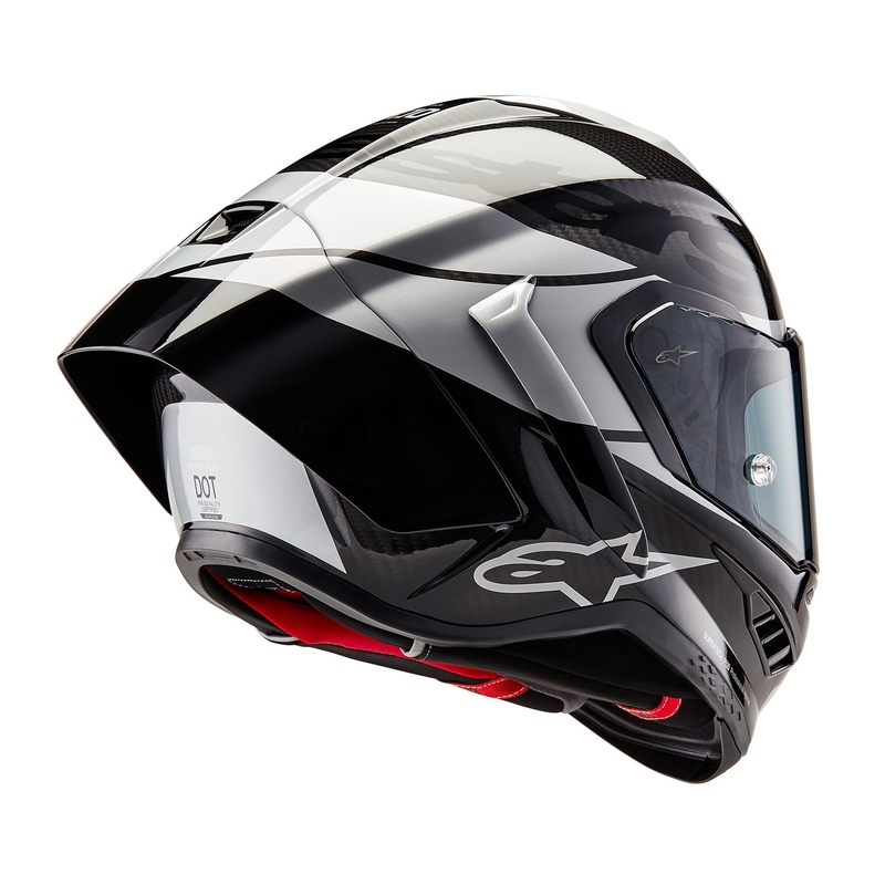 Alpinestars Supertech R-10 Element karbon teljes arcvédős bukósisak ezüst-fekete
