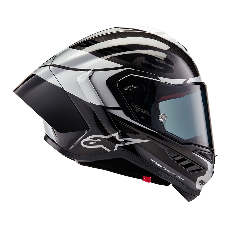 Alpinestars Supertech R-10 Element karbon teljes arcvédős bukósisak ezüst-fekete