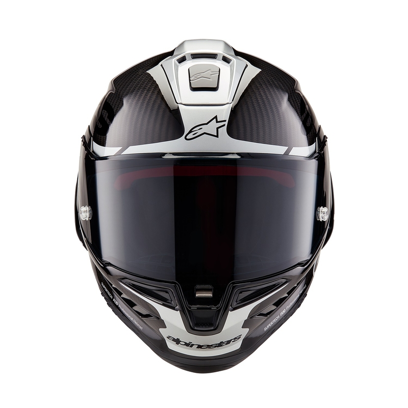 Alpinestars Supertech R-10 Element karbon teljes arcvédős bukósisak ezüst-fekete