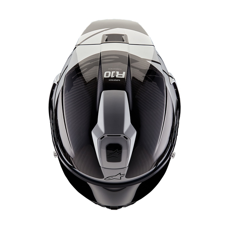 Alpinestars Supertech R-10 Element karbon teljes arcvédős bukósisak ezüst-fekete