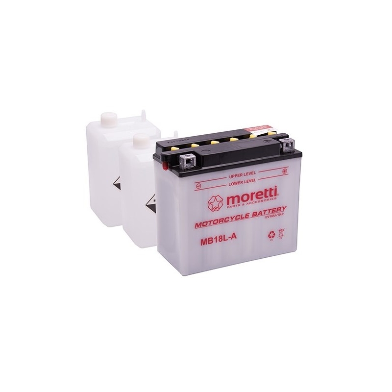 Hagyományos motorkerékpár akkumulátor Moretti MB18L-A, 12V 18Ah