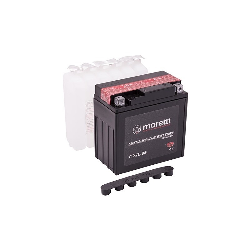 Karbantartást nem igénylő motorkerékpár akkumulátor Moretti MTX7E-BS, 12V 7Ah