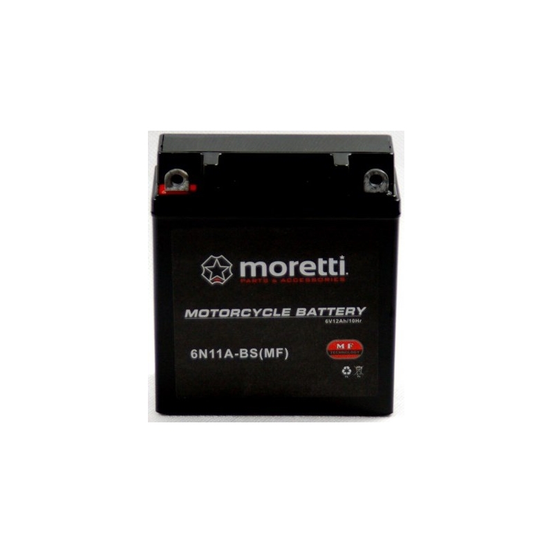 Karbantartást nem igénylő zselés akkumulátor Moretti 6N11A-4B, 6V 11Ah