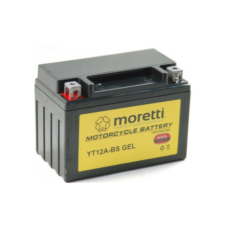 Karbantartást nem igénylő zselés akkumulátor Moretti MT12A-BS, 12V 9,5Ah