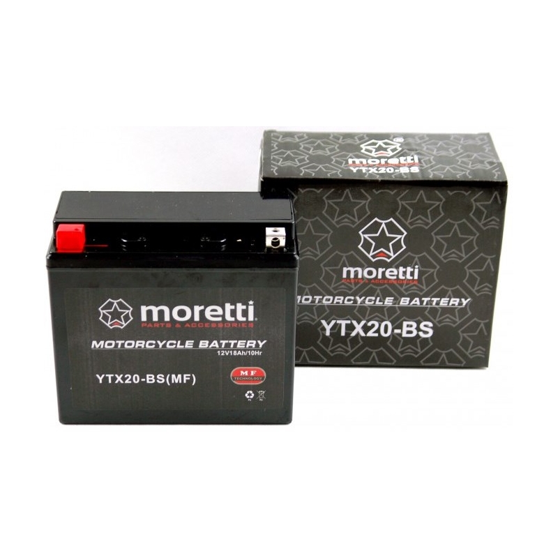 Karbantartást nem igénylő zselés akkumulátor Moretti MTX20-BS, 12V 18Ah